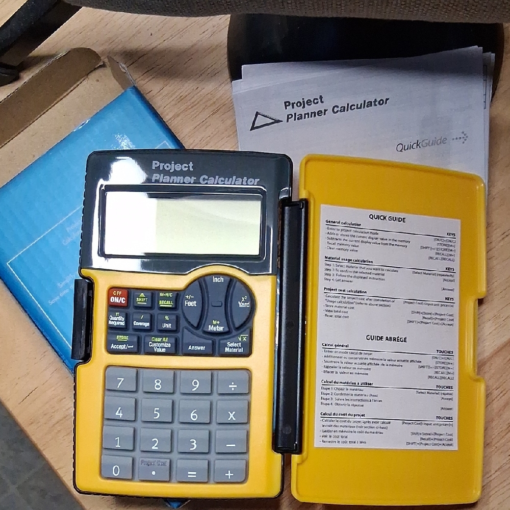 Avon Yellow and Black Project Planner Calculator